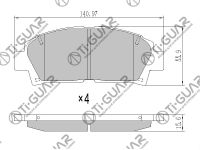 Тормозные колодки TG-263C/PF-1267 (КЕРАМИКА)* Ti·GUAR